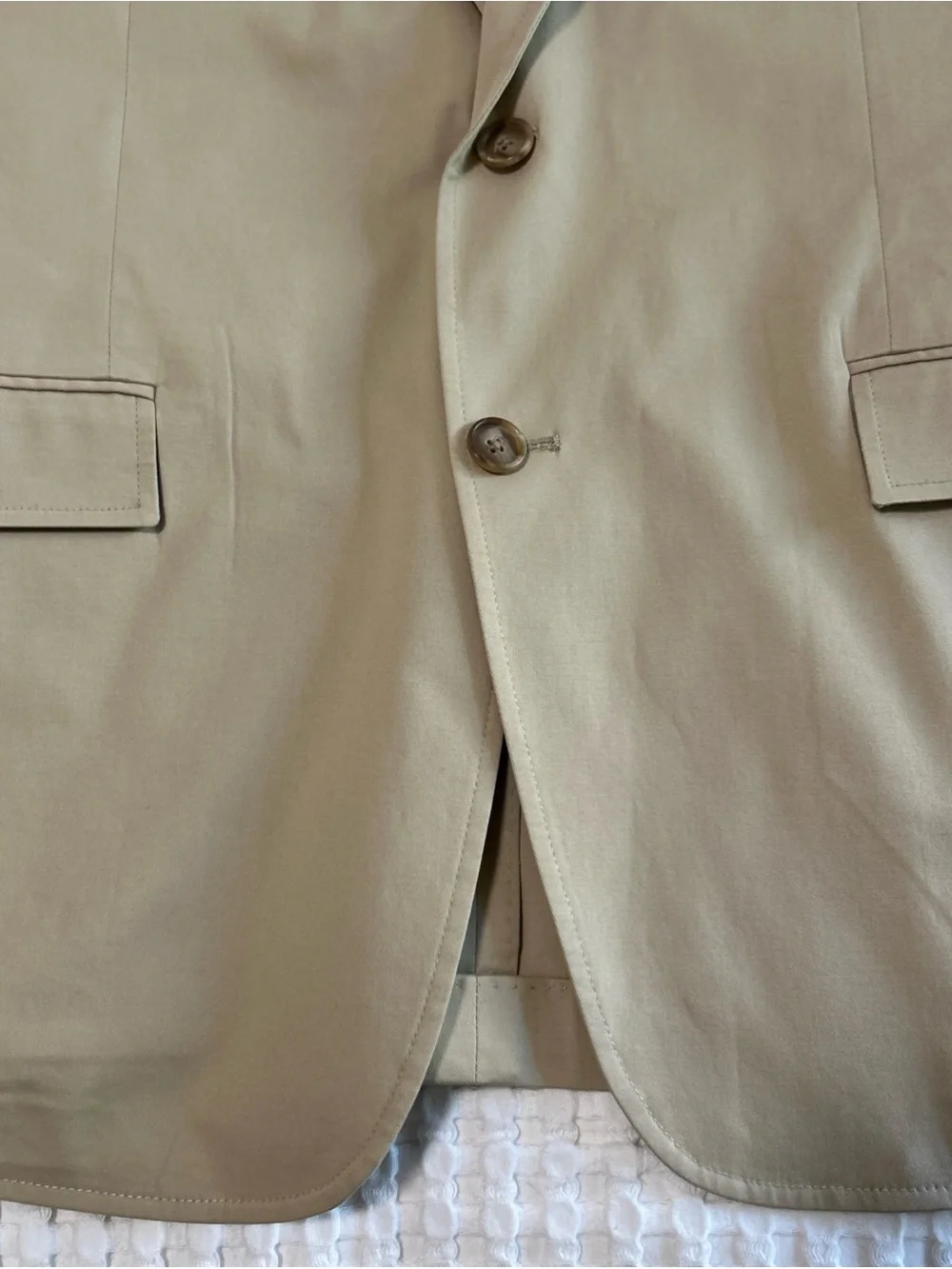 Brooks Brothers Men's Regent Fit Manteco Cotton Blazer Jacket Beige Khaki 48R